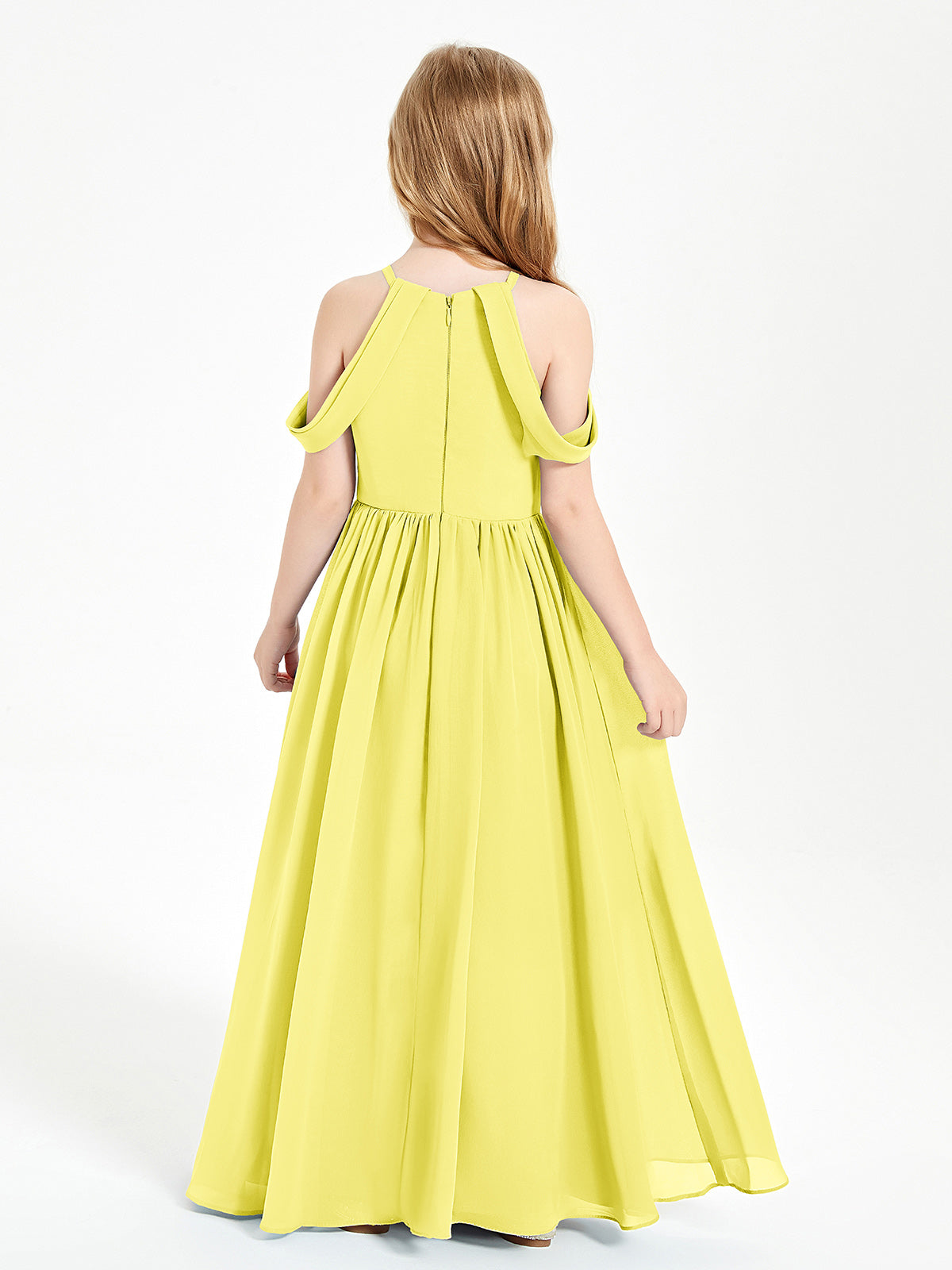 Dreamy Off the Shoulder Bridesmaid Gown for Junior Lemon